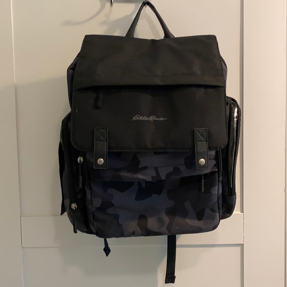 Eddie Bauer Black Camo Diaper Bag
